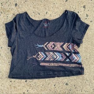 American Eagle Outfitters Tribal Graphic Crop Top